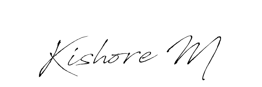How to make Kishore M signature? Antro_Vectra is a professional autograph style. Create handwritten signature for Kishore M name. Kishore M signature style 6 images and pictures png