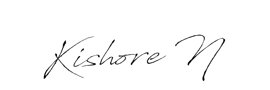 How to make Kishore N signature? Antro_Vectra is a professional autograph style. Create handwritten signature for Kishore N name. Kishore N signature style 6 images and pictures png