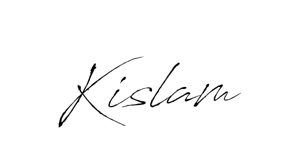 Design your own signature with our free online signature maker. With this signature software, you can create a handwritten (Antro_Vectra) signature for name Kislam. Kislam signature style 6 images and pictures png