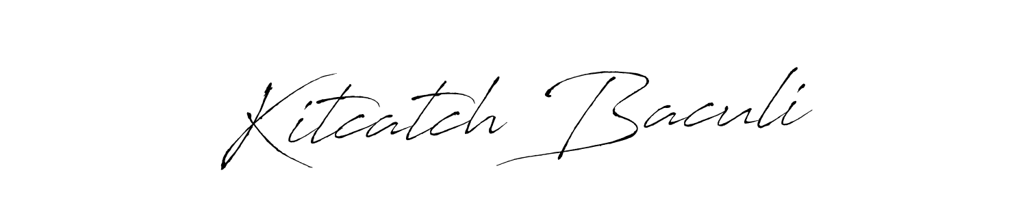 The best way (Antro_Vectra) to make a short signature is to pick only two or three words in your name. The name Kitcatch Baculi include a total of six letters. For converting this name. Kitcatch Baculi signature style 6 images and pictures png