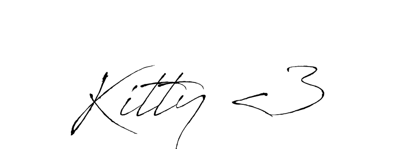 Kitty <3 stylish signature style. Best Handwritten Sign (Antro_Vectra) for my name. Handwritten Signature Collection Ideas for my name Kitty <3. Kitty <3 signature style 6 images and pictures png