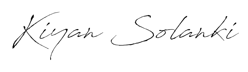 Designed for modern professionals: Kiyan Solanki name signature crafted with Antro_Vectra script. Ready for digital PDF workflows. Kiyan Solanki signature style 6 images and pictures png