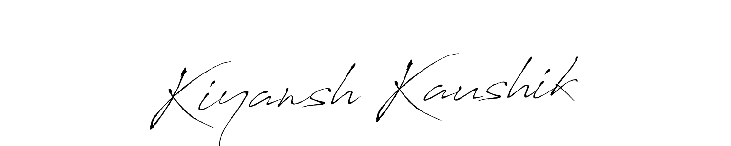 You should practise on your own different ways (Antro_Vectra) to write your name (Kiyansh Kaushik) in signature. don't let someone else do it for you. Kiyansh Kaushik signature style 6 images and pictures png
