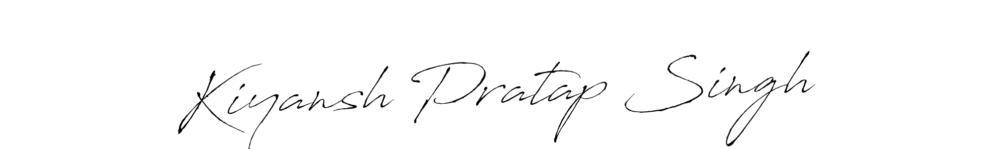How to make Kiyansh Pratap Singh name signature. Use Antro_Vectra style for creating short signs online. This is the latest handwritten sign. Kiyansh Pratap Singh signature style 6 images and pictures png