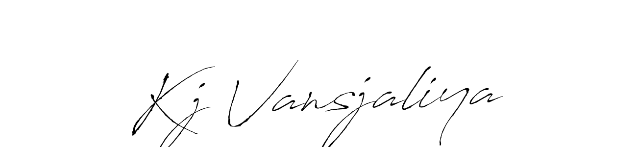 Create a beautiful signature design for name Kj Vansjaliya. With this signature (Antro_Vectra) fonts, you can make a handwritten signature for free. Kj Vansjaliya signature style 6 images and pictures png