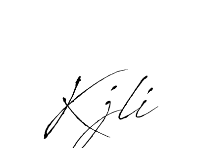 How to make Kjli name signature. Use Antro_Vectra style for creating short signs online. This is the latest handwritten sign. Kjli signature style 6 images and pictures png