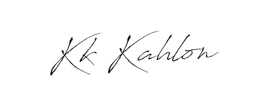 You should practise on your own different ways (Antro_Vectra) to write your name (Kk Kahlon) in signature. don't let someone else do it for you. Kk Kahlon signature style 6 images and pictures png