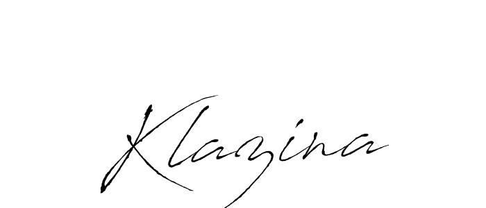 Design your own signature with our free online signature maker. With this signature software, you can create a handwritten (Antro_Vectra) signature for name Klazina. Klazina signature style 6 images and pictures png