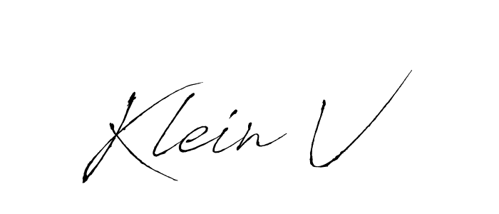 Antro_Vectra is a professional signature style that is perfect for those who want to add a touch of class to their signature. It is also a great choice for those who want to make their signature more unique. Get Klein V name to fancy signature for free. Klein V signature style 6 images and pictures png