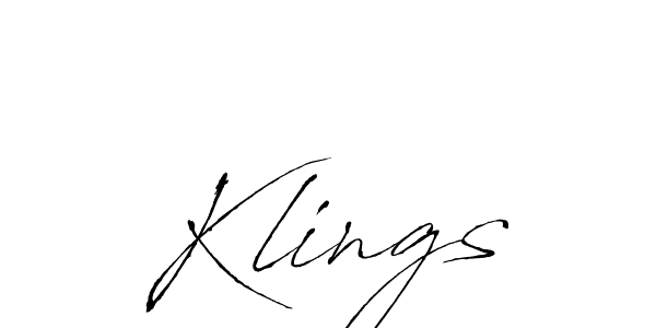 Make a beautiful signature design for name Klings. With this signature (Antro_Vectra) style, you can create a handwritten signature for free. Klings signature style 6 images and pictures png