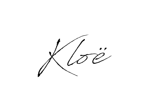 Kloë stylish signature style. Best Handwritten Sign (Antro_Vectra) for my name. Handwritten Signature Collection Ideas for my name Kloë. Kloë signature style 6 images and pictures png