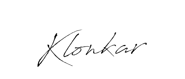 Make a beautiful signature design for name Klonkar. With this signature (Antro_Vectra) style, you can create a handwritten signature for free. Klonkar signature style 6 images and pictures png