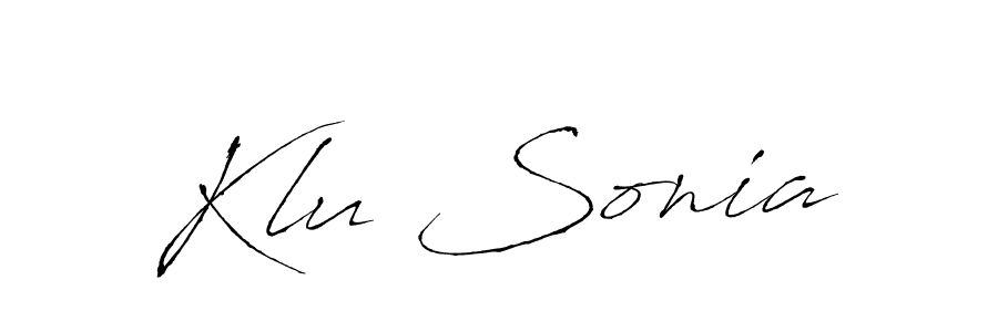 The best way (Antro_Vectra) to make a short signature is to pick only two or three words in your name. The name Klu Sonia include a total of six letters. For converting this name. Klu Sonia signature style 6 images and pictures png
