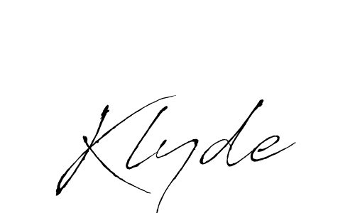 Make a beautiful signature design for name Klyde. With this signature (Antro_Vectra) style, you can create a handwritten signature for free. Klyde signature style 6 images and pictures png