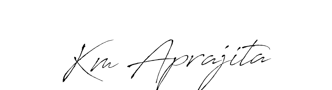 Antro_Vectra is a professional signature style that is perfect for those who want to add a touch of class to their signature. It is also a great choice for those who want to make their signature more unique. Get Km Aprajita name to fancy signature for free. Km Aprajita signature style 6 images and pictures png