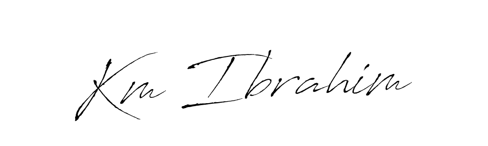 Antro_Vectra is a professional signature style that is perfect for those who want to add a touch of class to their signature. It is also a great choice for those who want to make their signature more unique. Get Km Ibrahim name to fancy signature for free. Km Ibrahim signature style 6 images and pictures png
