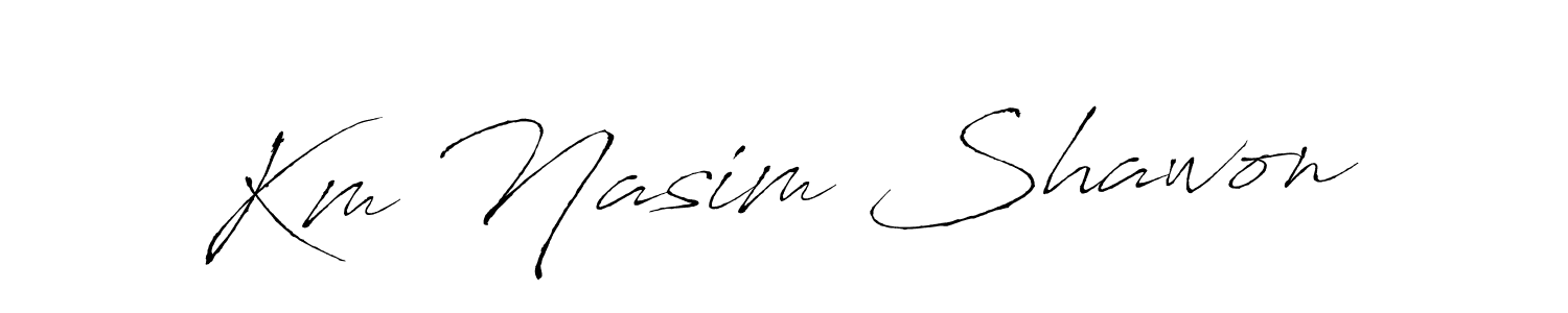 Also You can easily find your signature by using the search form. We will create Km Nasim Shawon name handwritten signature images for you free of cost using Antro_Vectra sign style. Km Nasim Shawon signature style 6 images and pictures png