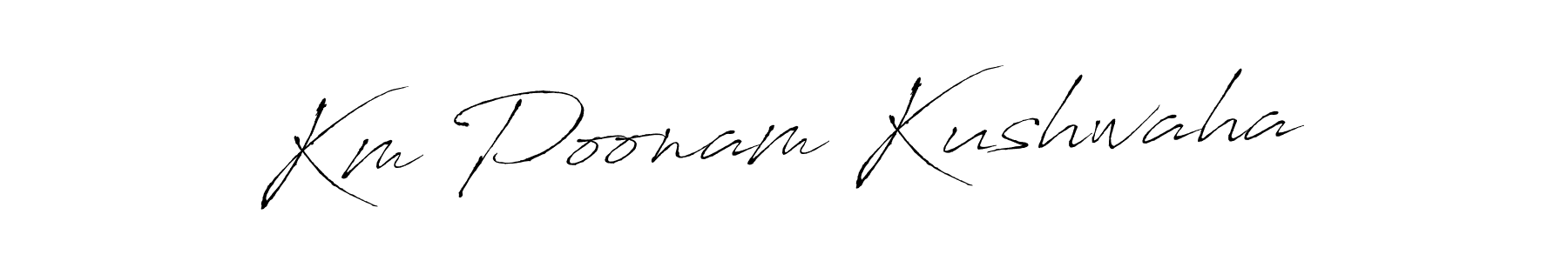 Create a beautiful signature design for name Km Poonam Kushwaha. With this signature (Antro_Vectra) fonts, you can make a handwritten signature for free. Km Poonam Kushwaha signature style 6 images and pictures png