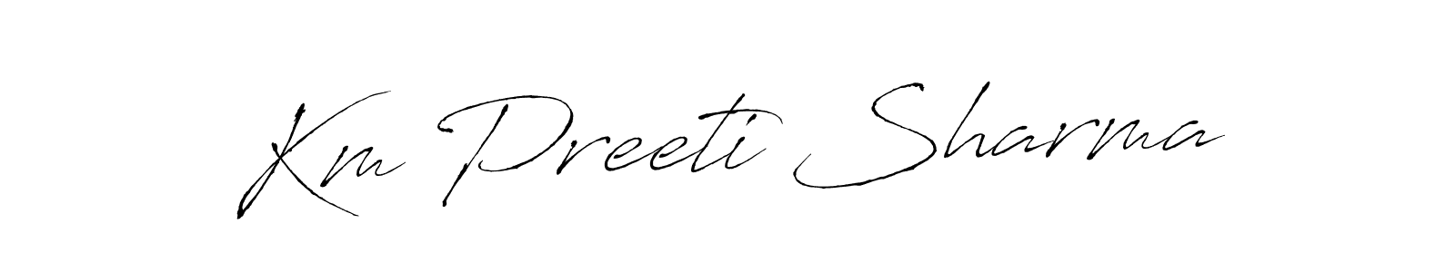 Also You can easily find your signature by using the search form. We will create Km Preeti Sharma name handwritten signature images for you free of cost using Antro_Vectra sign style. Km Preeti Sharma signature style 6 images and pictures png
