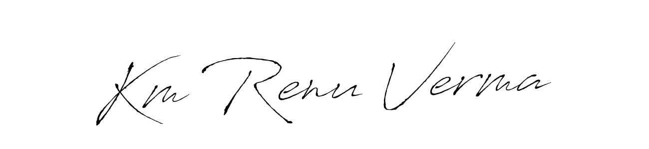 if you are searching for the best signature style for your name Km Renu Verma. so please give up your signature search. here we have designed multiple signature styles  using Antro_Vectra. Km Renu Verma signature style 6 images and pictures png