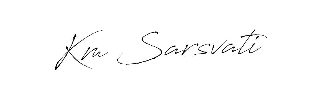 You should practise on your own different ways (Antro_Vectra) to write your name (Km Sarsvati) in signature. don't let someone else do it for you. Km Sarsvati signature style 6 images and pictures png