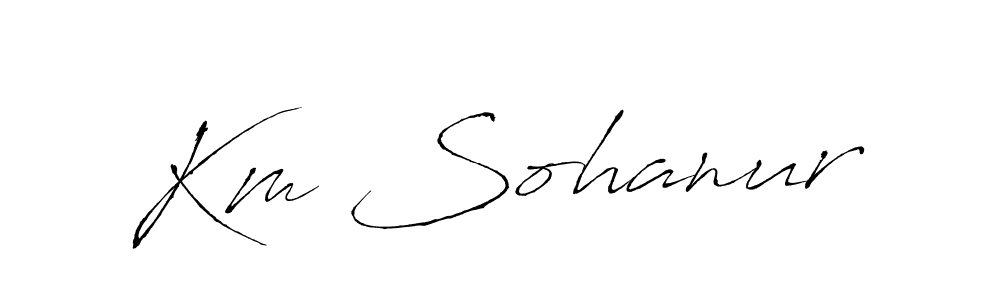 How to make Km Sohanur name signature. Use Antro_Vectra style for creating short signs online. This is the latest handwritten sign. Km Sohanur signature style 6 images and pictures png