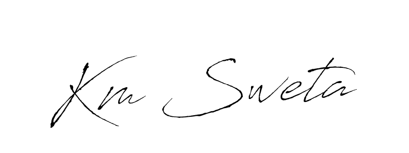 Make a beautiful signature design for name Km Sweta. With this signature (Antro_Vectra) style, you can create a handwritten signature for free. Km Sweta signature style 6 images and pictures png