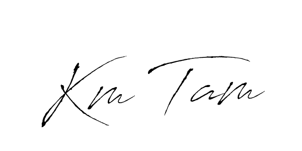 Use a signature maker to create a handwritten signature online. With this signature software, you can design (Antro_Vectra) your own signature for name Km Tam. Km Tam signature style 6 images and pictures png