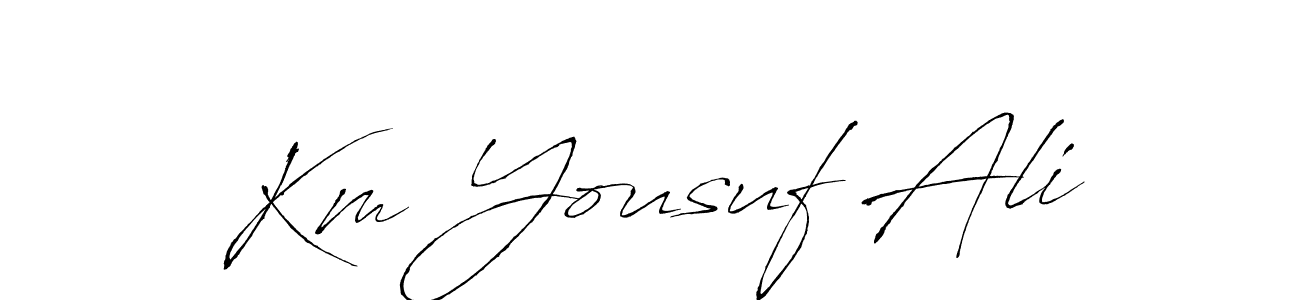 Create a beautiful signature design for name Km Yousuf Ali. With this signature (Antro_Vectra) fonts, you can make a handwritten signature for free. Km Yousuf Ali signature style 6 images and pictures png