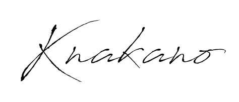 Looking for an artistic signature for Knakano? The Antro_Vectra calligraphy style gives a sophisticated flow suitable for business cards and emails. Knakano signature style 6 images and pictures png