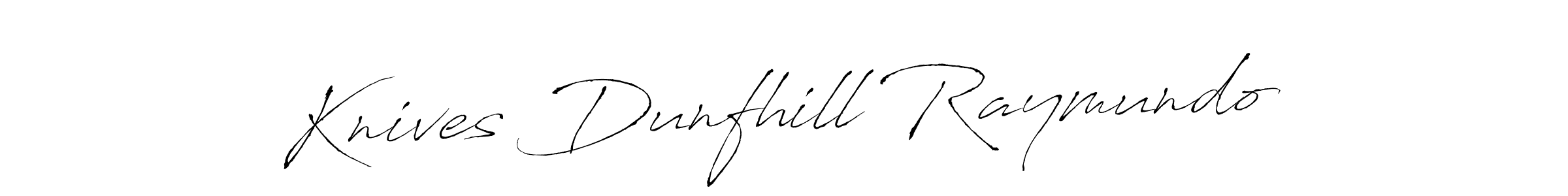 Design your own signature with our free online signature maker. With this signature software, you can create a handwritten (Antro_Vectra) signature for name Knives Dunfhill Raymundo. Knives Dunfhill Raymundo signature style 6 images and pictures png
