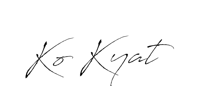 How to make Ko Kyat name signature. Use Antro_Vectra style for creating short signs online. This is the latest handwritten sign. Ko Kyat signature style 6 images and pictures png