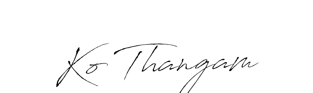 How to make Ko Thangam name signature. Use Antro_Vectra style for creating short signs online. This is the latest handwritten sign. Ko Thangam signature style 6 images and pictures png