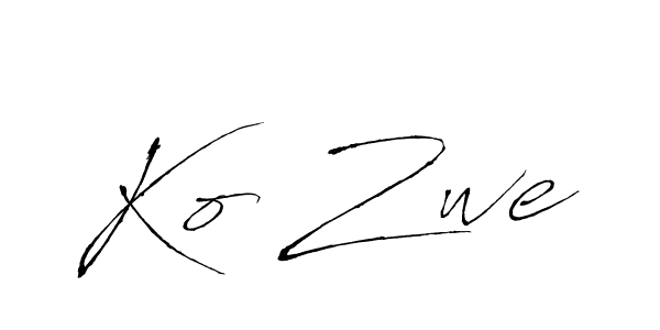 Similarly Antro_Vectra is the best handwritten signature design. Signature creator online .You can use it as an online autograph creator for name Ko Zwe. Ko Zwe signature style 6 images and pictures png