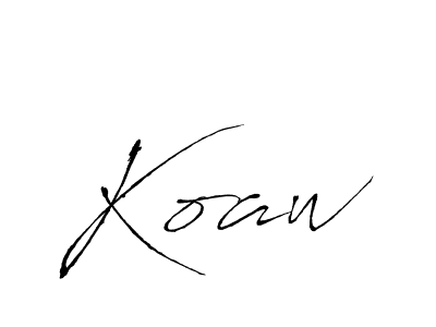 How to make Koaw signature? Antro_Vectra is a professional autograph style. Create handwritten signature for Koaw name. Koaw signature style 6 images and pictures png