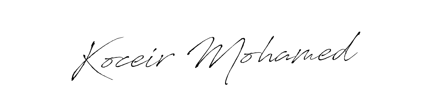 How to make Koceir Mohamed name signature. Use Antro_Vectra style for creating short signs online. This is the latest handwritten sign. Koceir Mohamed signature style 6 images and pictures png