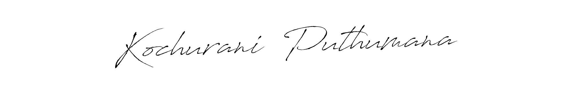 The best way (Antro_Vectra) to make a short signature is to pick only two or three words in your name. The name Kochurani  Puthumana include a total of six letters. For converting this name. Kochurani  Puthumana signature style 6 images and pictures png