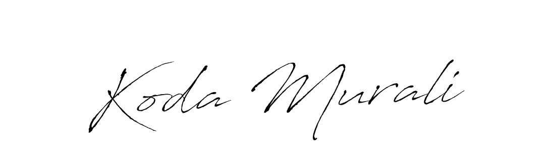 The best way (Antro_Vectra) to make a short signature is to pick only two or three words in your name. The name Koda Murali include a total of six letters. For converting this name. Koda Murali signature style 6 images and pictures png