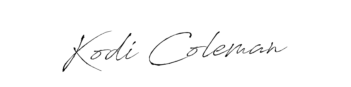 Design your own signature with our free online signature maker. With this signature software, you can create a handwritten (Antro_Vectra) signature for name Kodi Coleman. Kodi Coleman signature style 6 images and pictures png