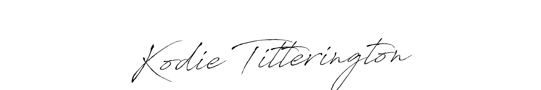 How to make Kodie Titterington name signature. Use Antro_Vectra style for creating short signs online. This is the latest handwritten sign. Kodie Titterington signature style 6 images and pictures png