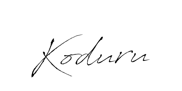 Make a beautiful signature design for name Koduru. With this signature (Antro_Vectra) style, you can create a handwritten signature for free. Koduru signature style 6 images and pictures png