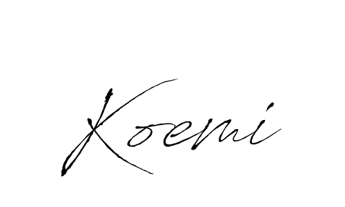 if you are searching for the best signature style for your name Koemi. so please give up your signature search. here we have designed multiple signature styles  using Antro_Vectra. Koemi signature style 6 images and pictures png