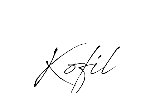 You should practise on your own different ways (Antro_Vectra) to write your name (Kofil) in signature. don't let someone else do it for you. Kofil signature style 6 images and pictures png
