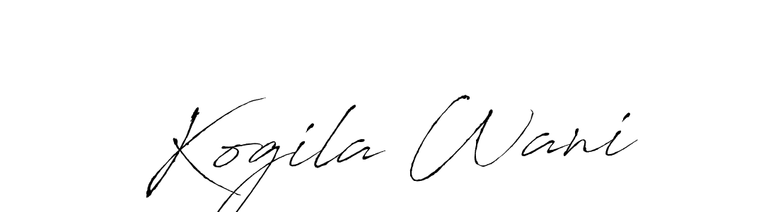 if you are searching for the best signature style for your name Kogila Wani. so please give up your signature search. here we have designed multiple signature styles  using Antro_Vectra. Kogila Wani signature style 6 images and pictures png