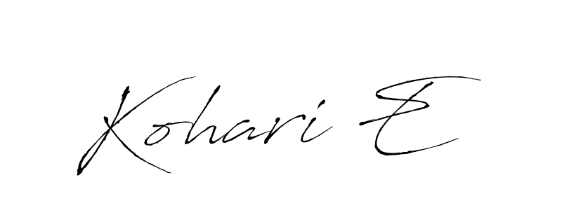 Design your own signature with our free online signature maker. With this signature software, you can create a handwritten (Antro_Vectra) signature for name Kohari E. Kohari E signature style 6 images and pictures png