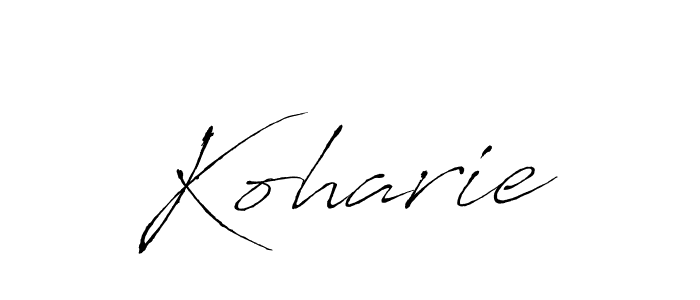 How to make Koharie name signature. Use Antro_Vectra style for creating short signs online. This is the latest handwritten sign. Koharie signature style 6 images and pictures png