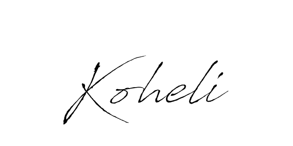 Use a signature maker to create a handwritten signature online. With this signature software, you can design (Antro_Vectra) your own signature for name Koheli. Koheli signature style 6 images and pictures png