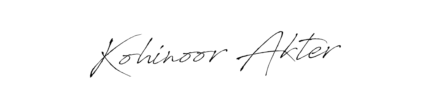 This is the best signature style for the Kohinoor Akter name. Also you like these signature font (Antro_Vectra). Mix name signature. Kohinoor Akter signature style 6 images and pictures png