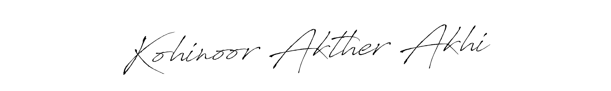 Make a beautiful signature design for name Kohinoor Akther Akhi. With this signature (Antro_Vectra) style, you can create a handwritten signature for free. Kohinoor Akther Akhi signature style 6 images and pictures png