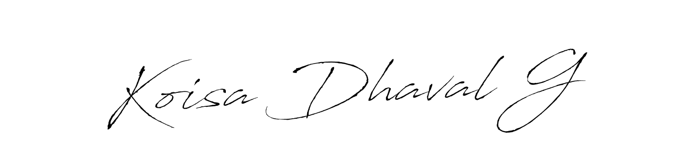 Create a beautiful signature design for name Koisa Dhaval G. With this signature (Antro_Vectra) fonts, you can make a handwritten signature for free. Koisa Dhaval G signature style 6 images and pictures png